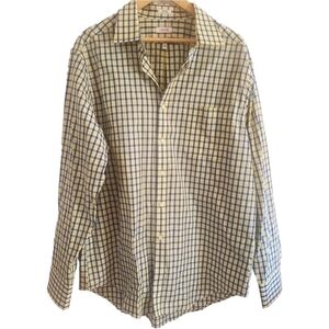 IZOD Men's long-sleeve cotton plaid dress shirt, size 17 1/2, 34/35.